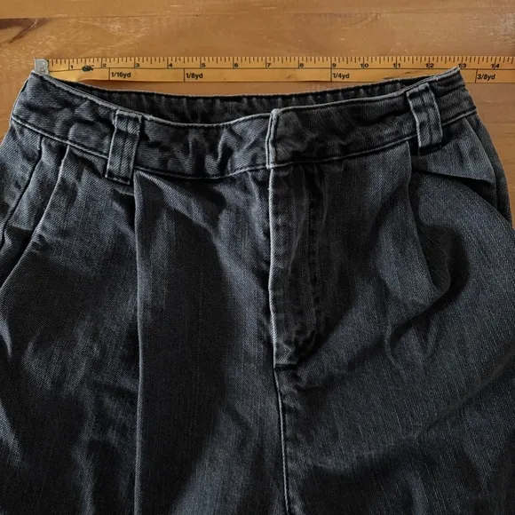 ASOS, Barrel Legged Jeans, Pleated, Washed Grey, High-Waisted, Size 28