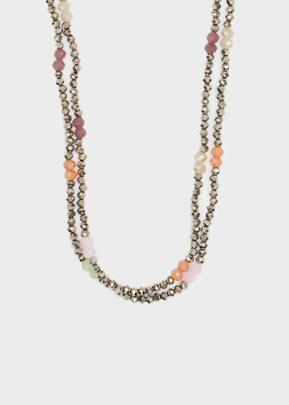 AURA LONG NECKLACE W/  BEADS   COLORS