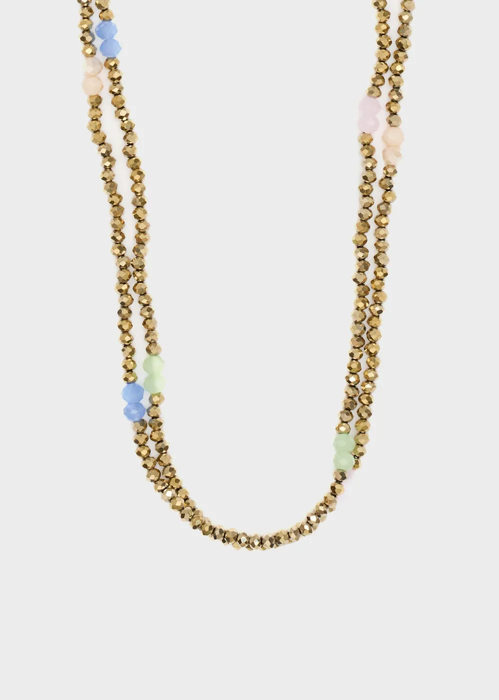 AURA LONG NECKLACE W/  BEADS   COLORS