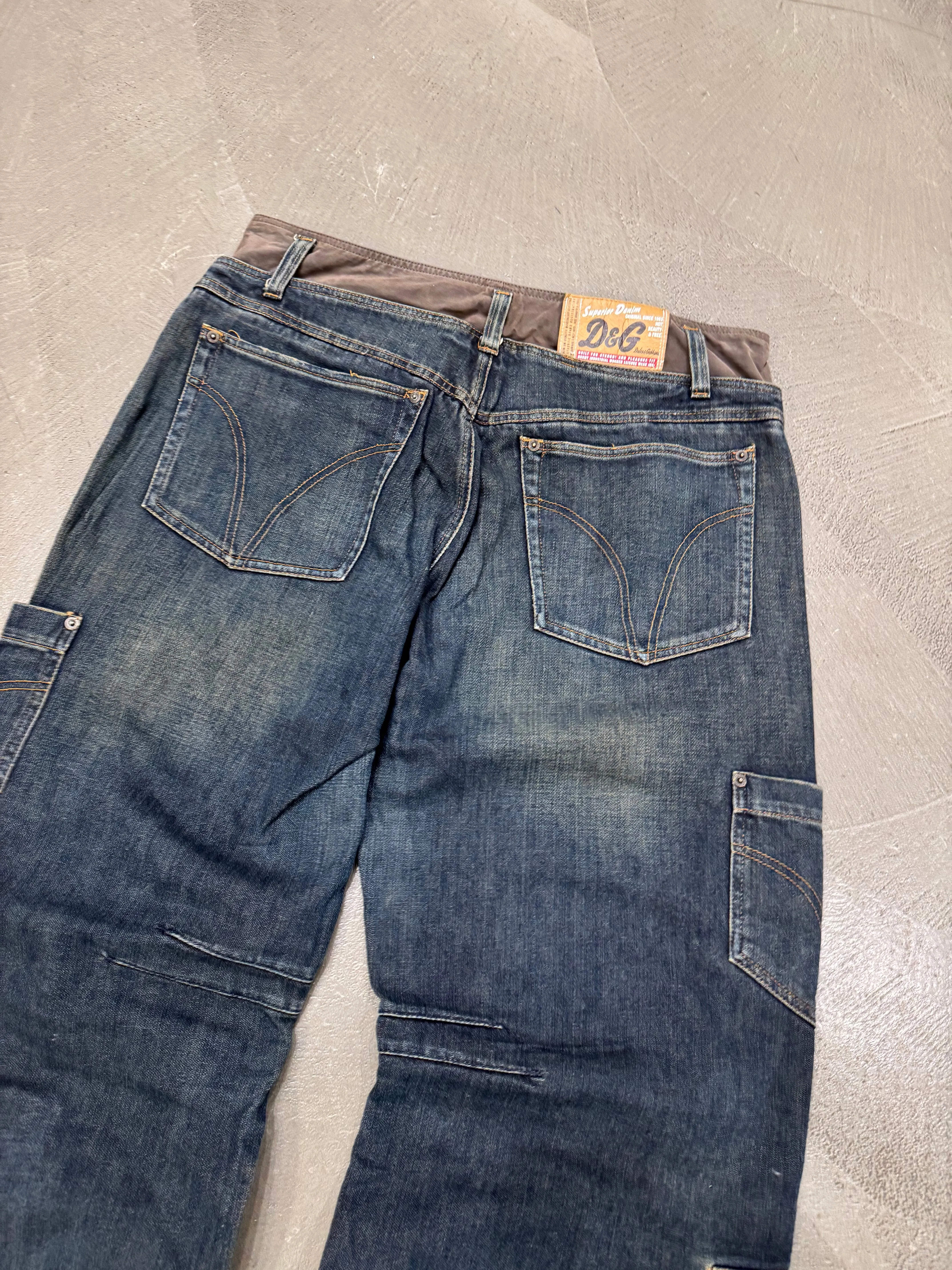 A/W2003 Dolce & Gabbana double waisted cargo pants