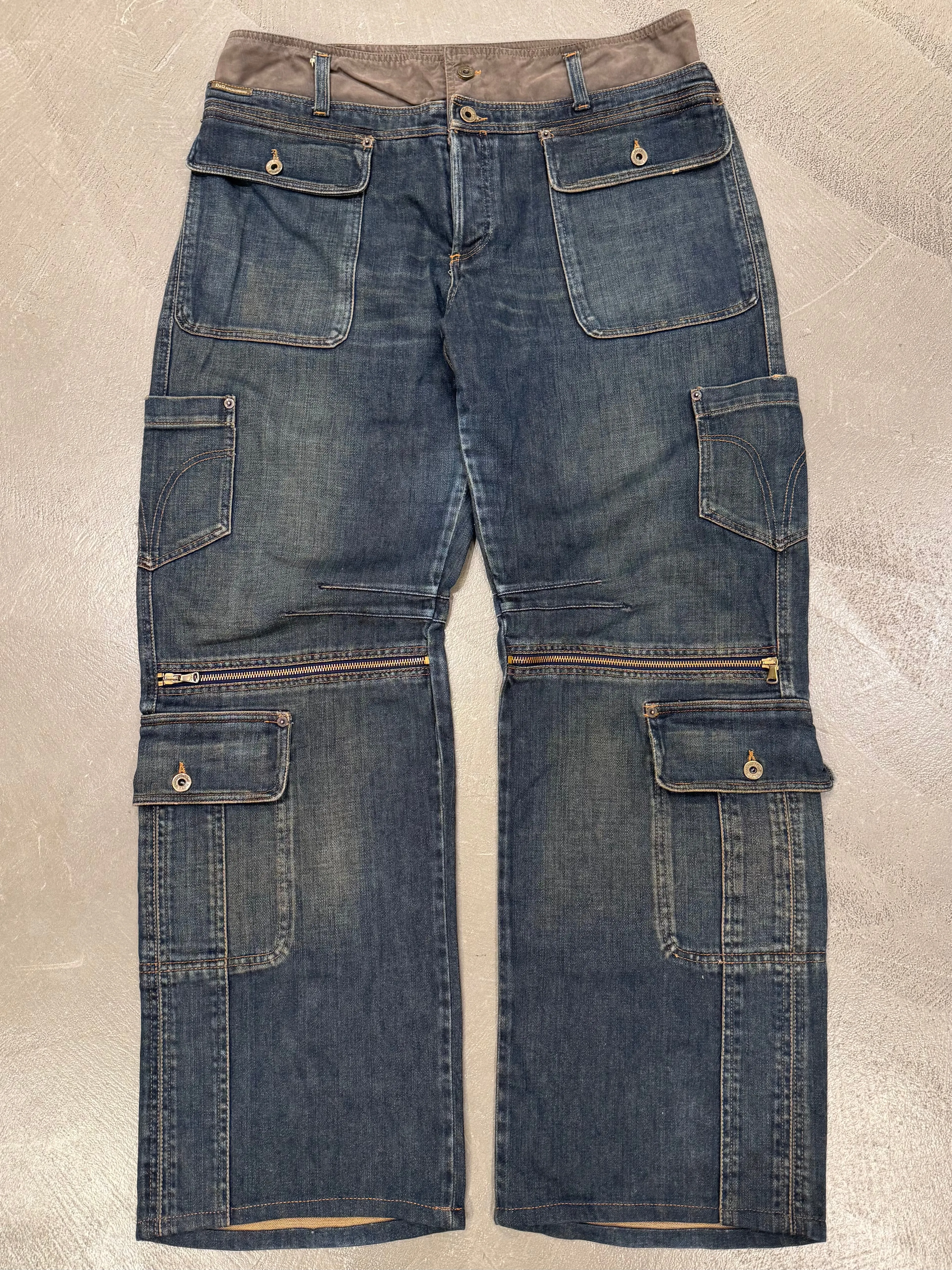 A/W2003 Dolce & Gabbana double waisted cargo pants