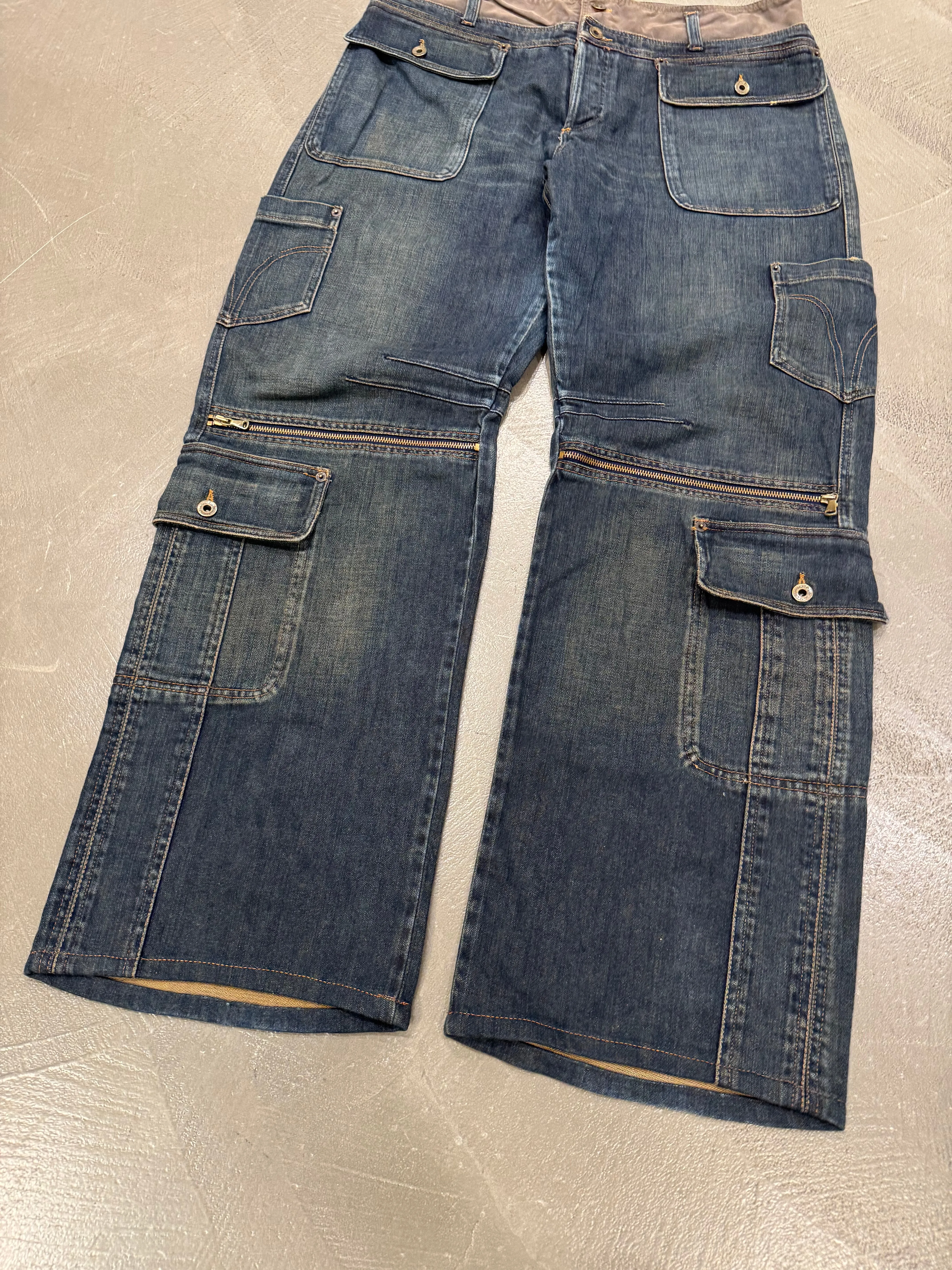 A/W2003 Dolce & Gabbana double waisted cargo pants