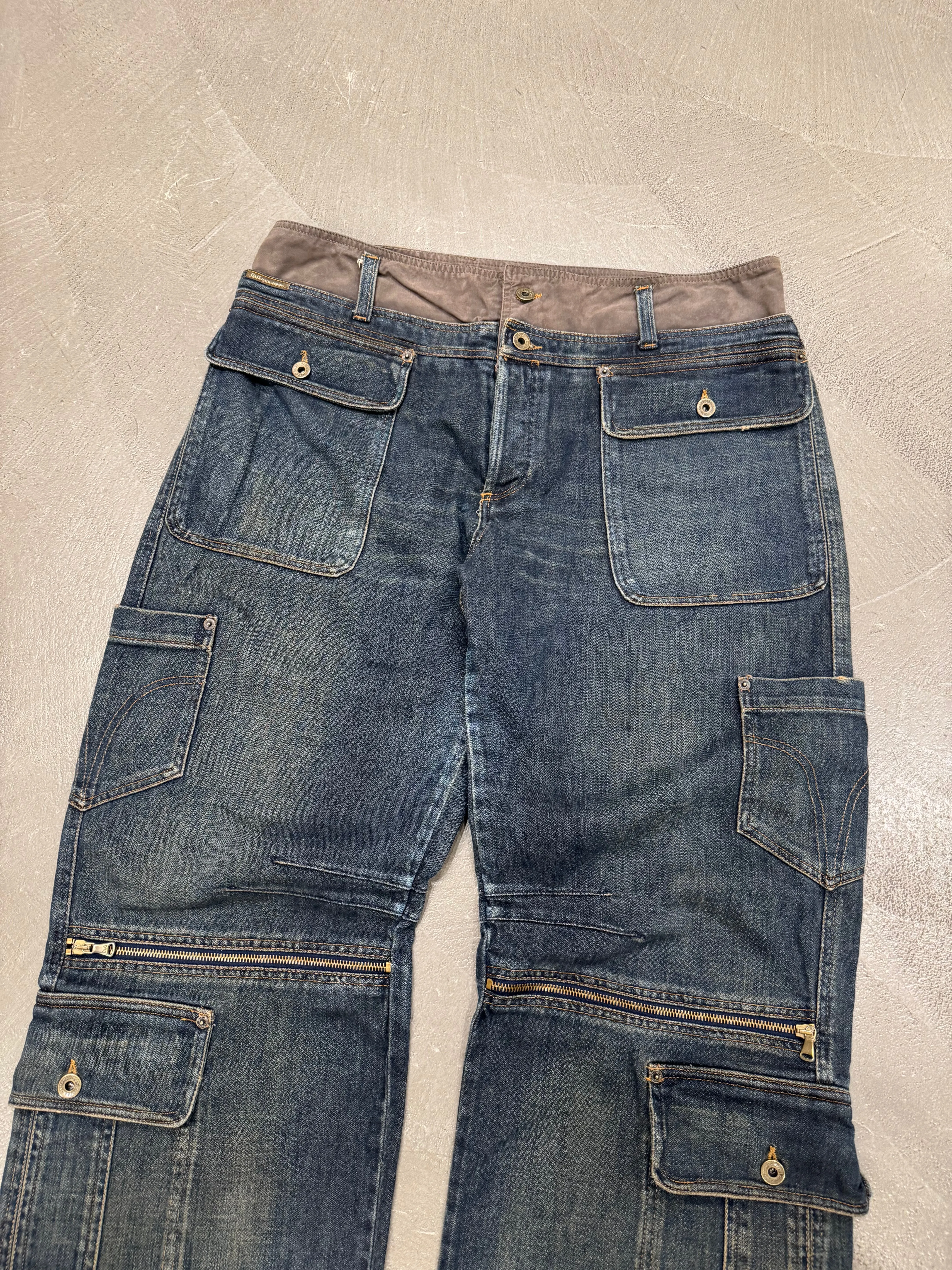 A/W2003 Dolce & Gabbana double waisted cargo pants