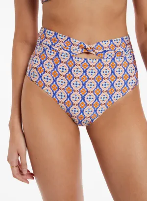 Azura Geo High Waist Twist Pant - Retro Orange