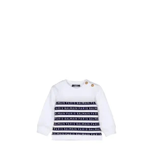 Balmain Kids Toddler's Striped Logo Sweatshirt