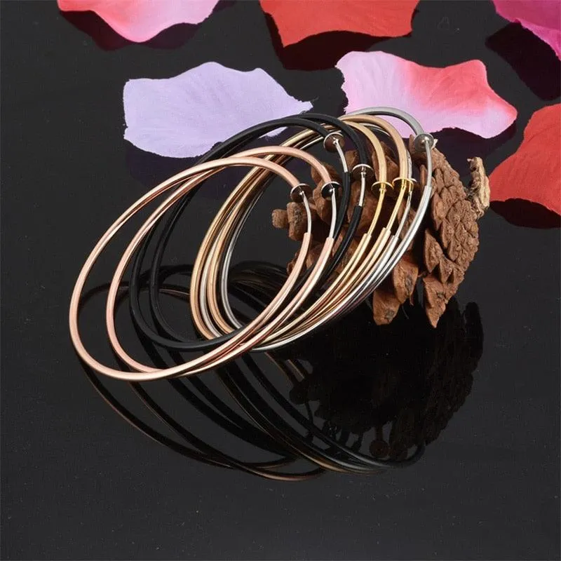 Big Circle Large Hoop Earrings Fake Spring Clip On
