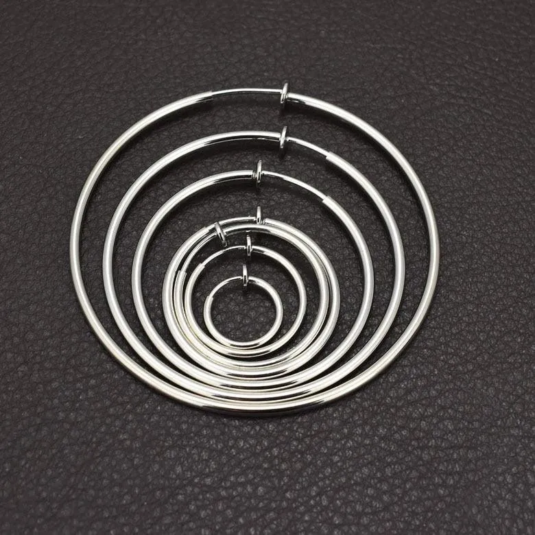 Big Circle Large Hoop Earrings Fake Spring Clip On