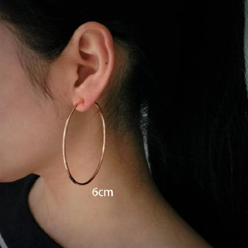 Big Circle Large Hoop Earrings Fake Spring Clip On