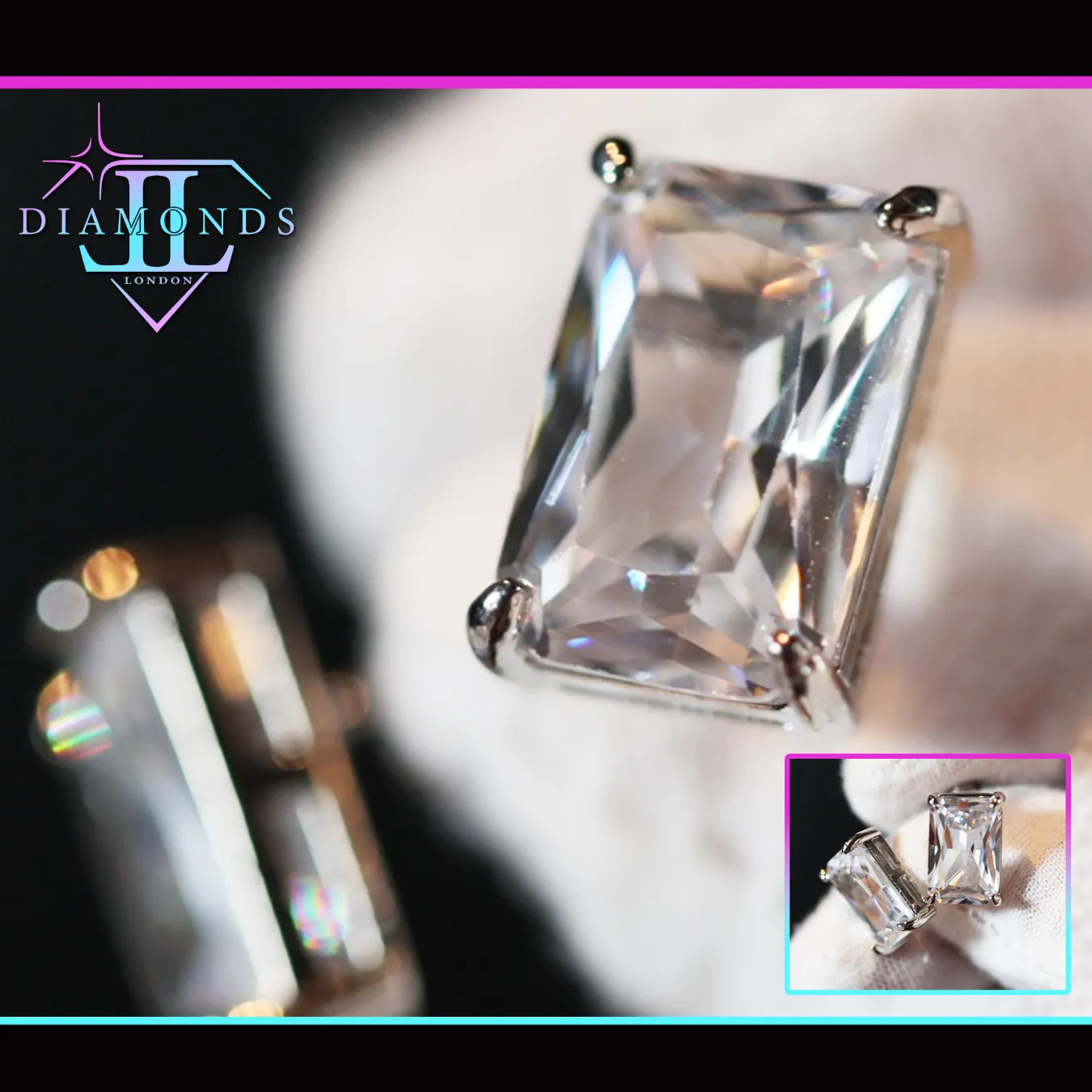Big Diamond Ear Studs