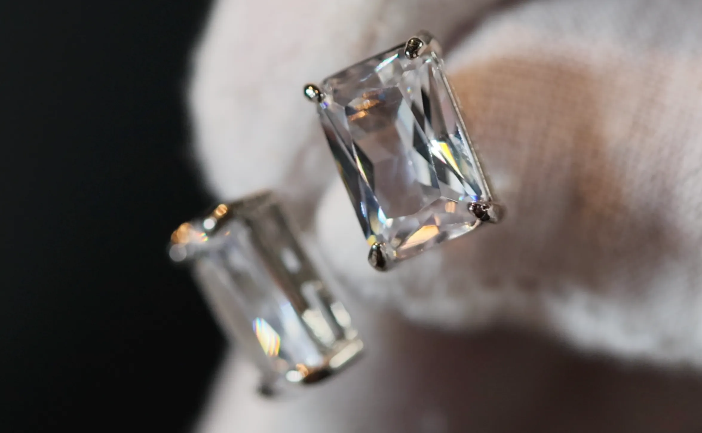 Big Diamond Ear Studs