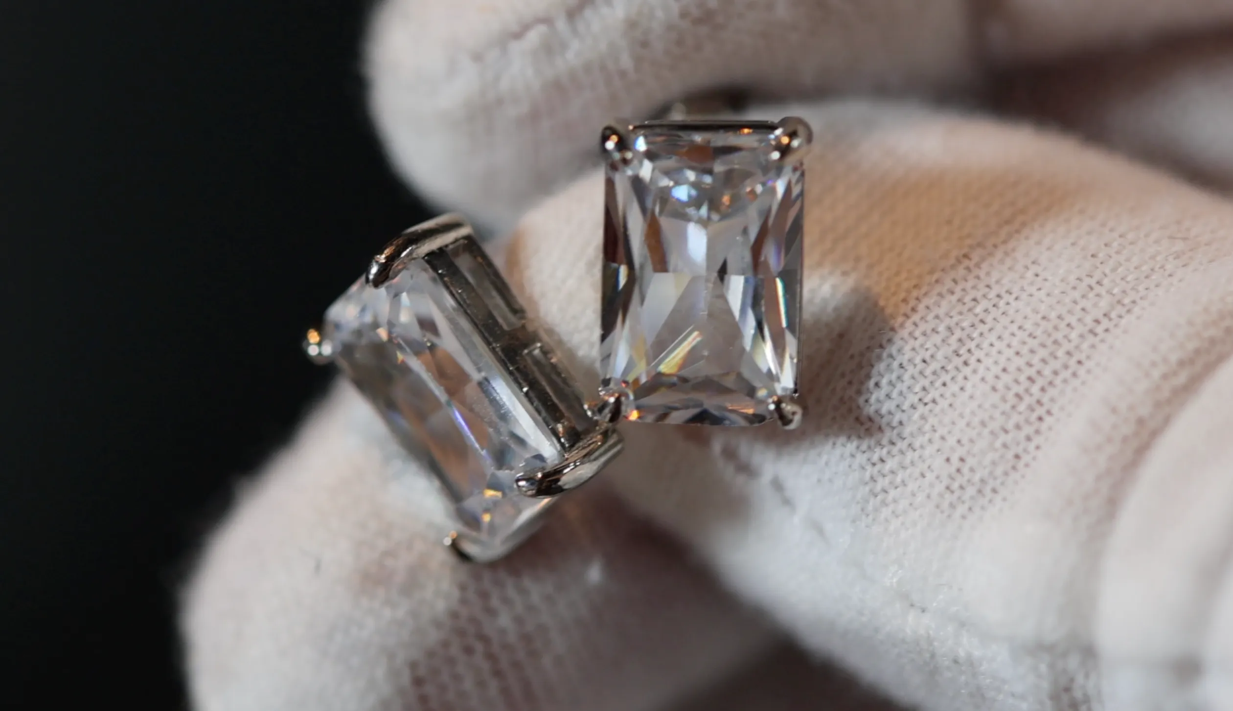 Big Diamond Ear Studs