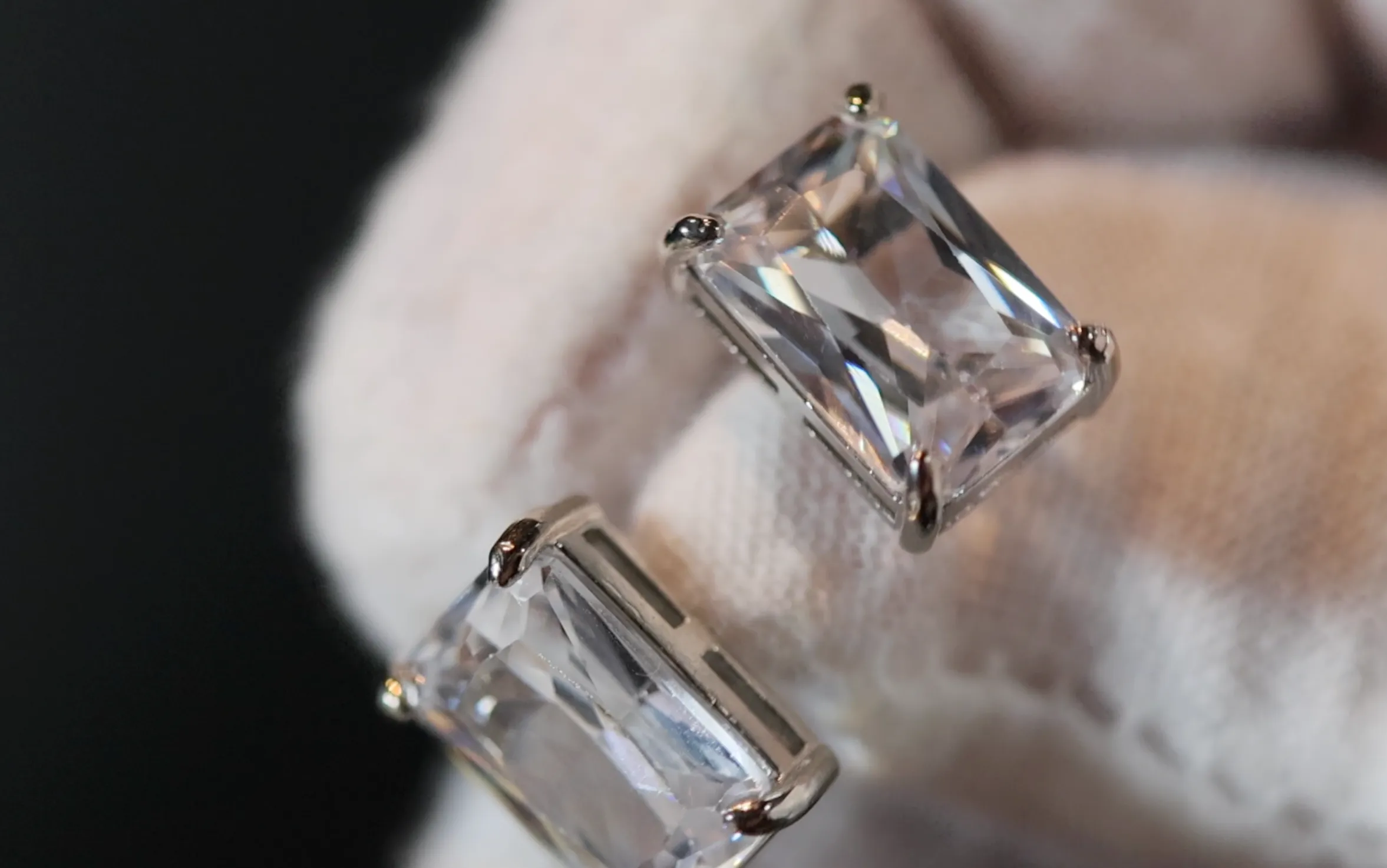 Big Diamond Ear Studs