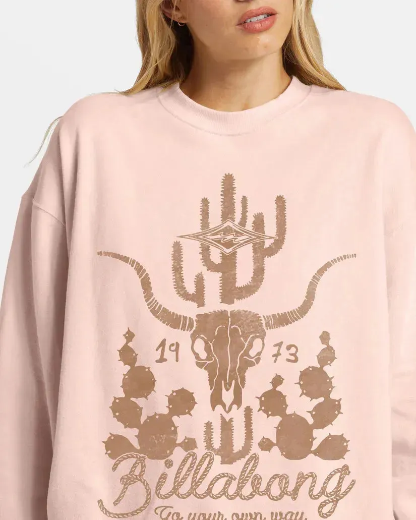 Billabong Women's Ride In Oversized Crewneck