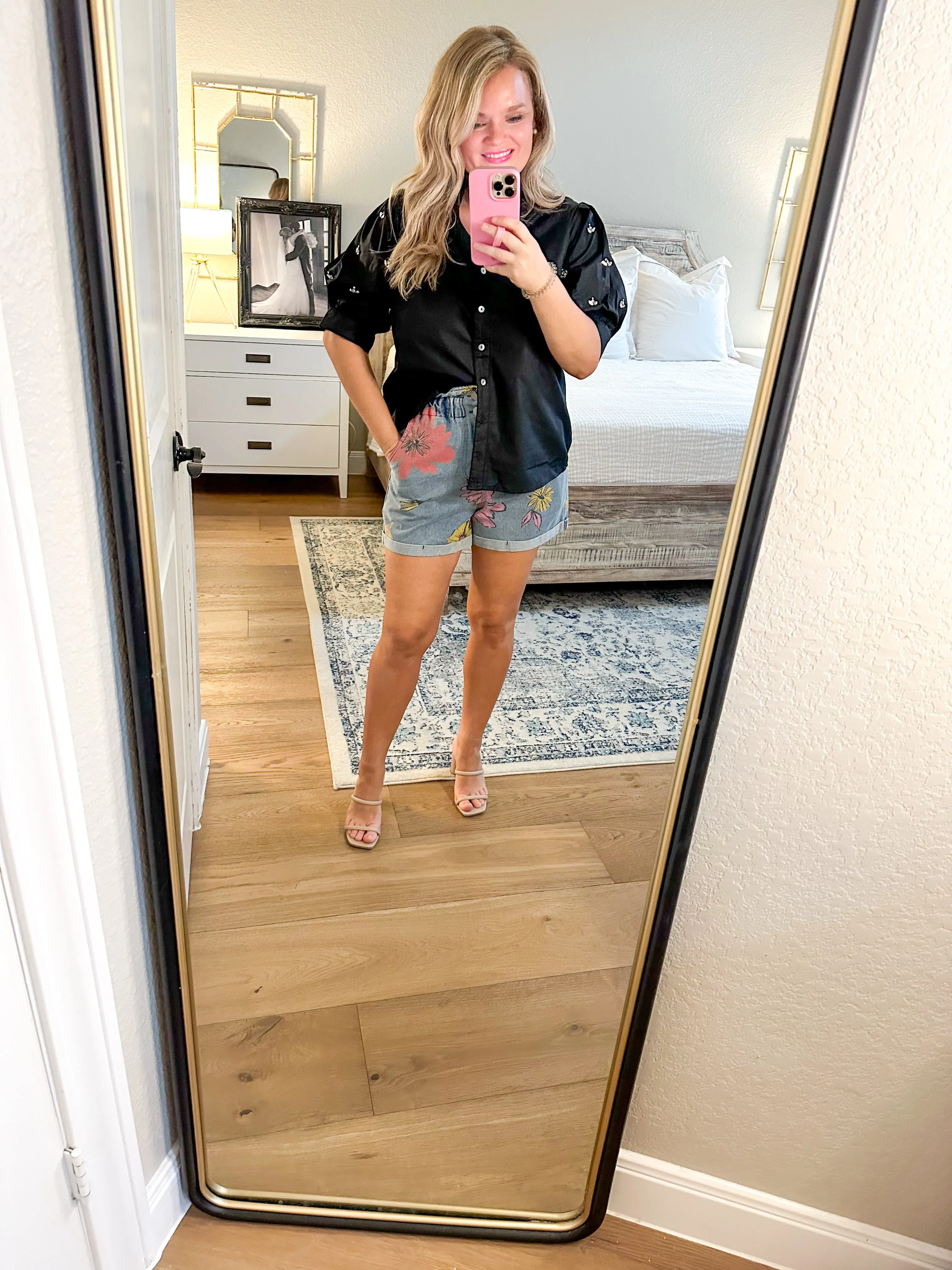 Black Bedazzled Sleeve Blouse