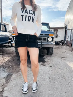 Black Denim Shorts
