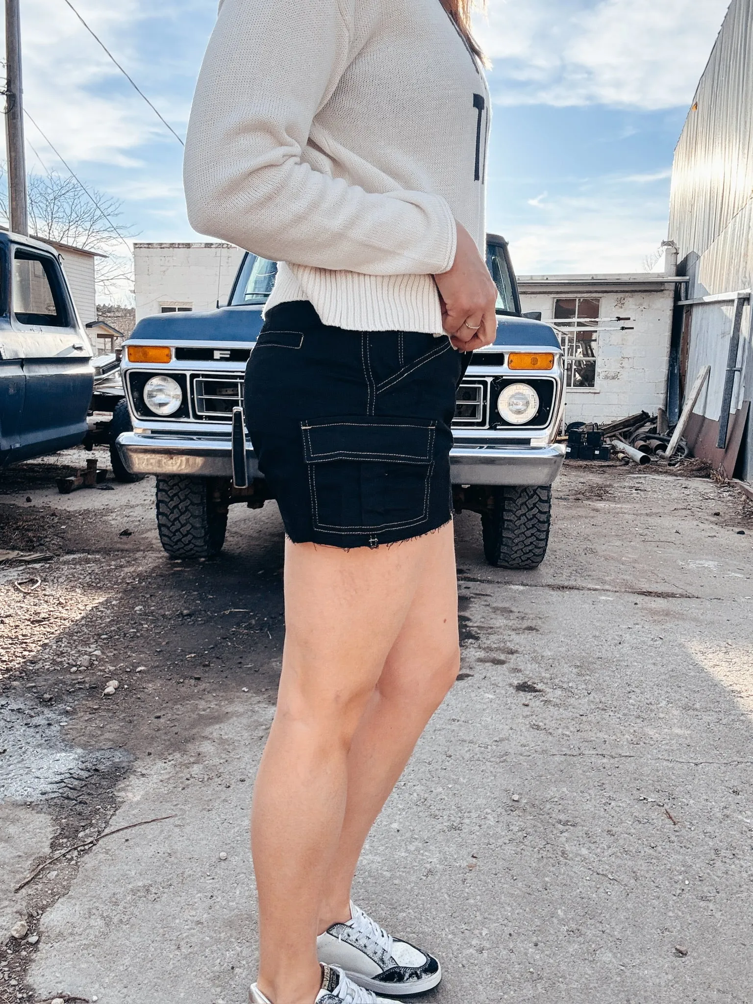 Black Denim Shorts