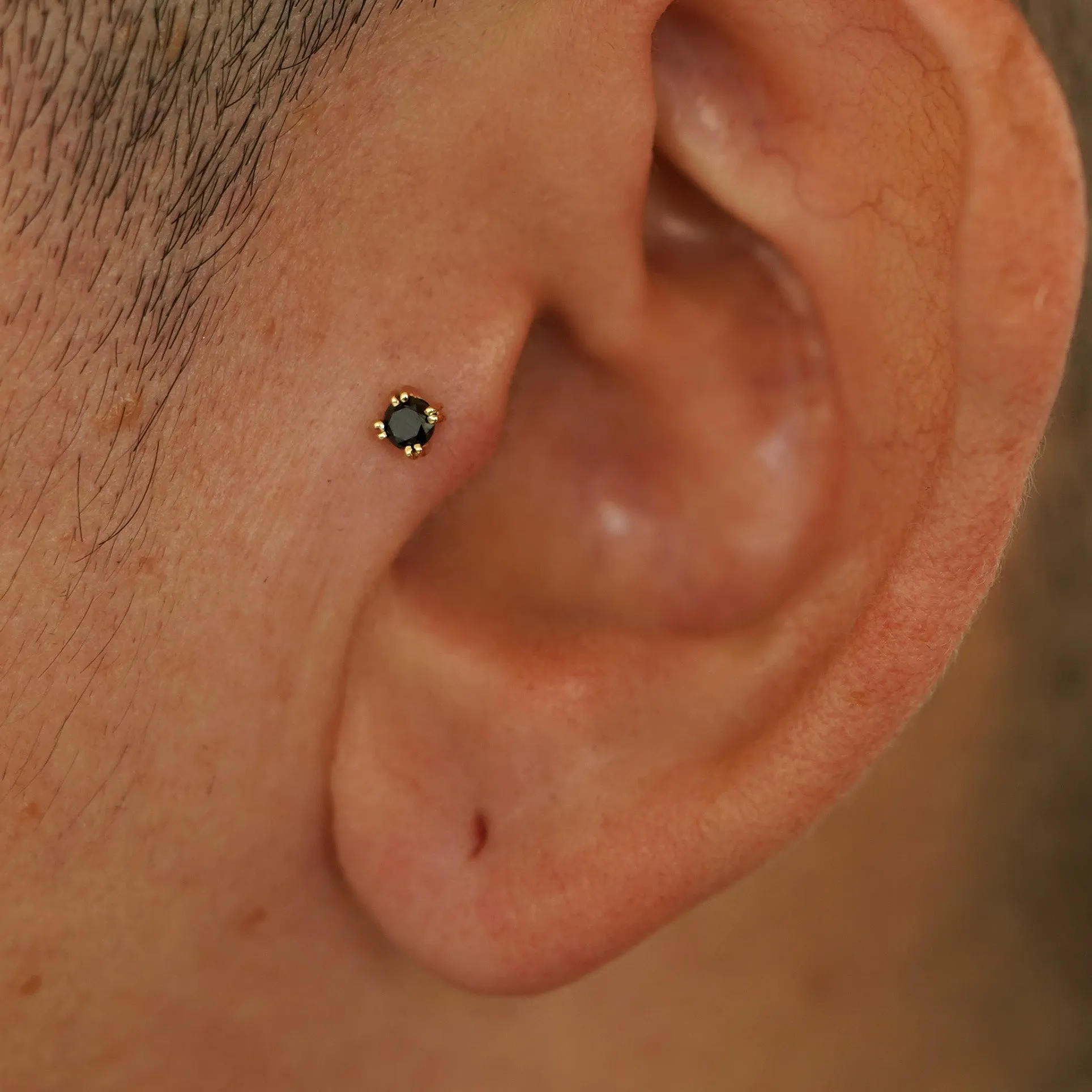 Black Diamond Flatback Piercing