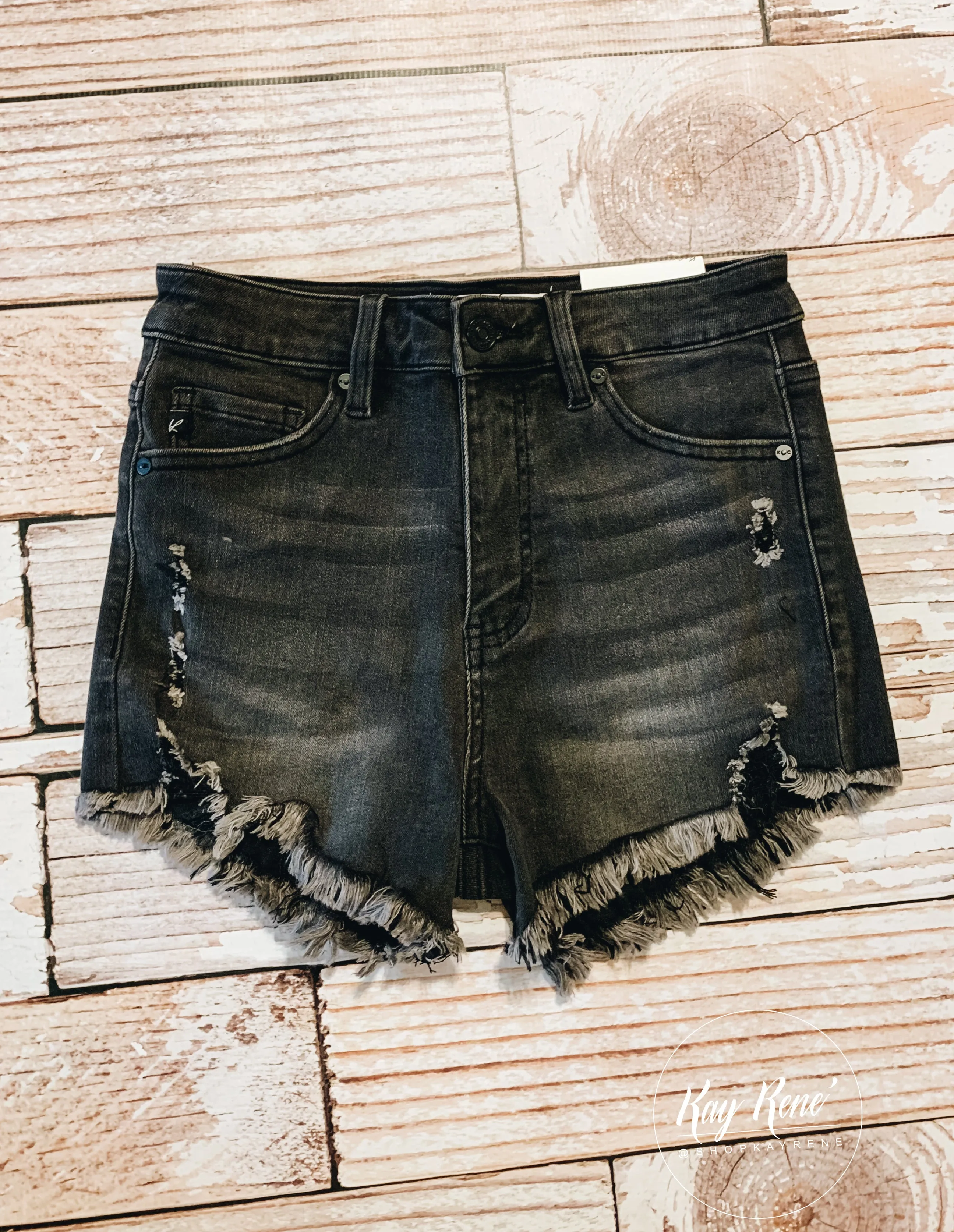 Black Fray Hem Shorts