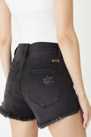 Black Fray Hem Shorts