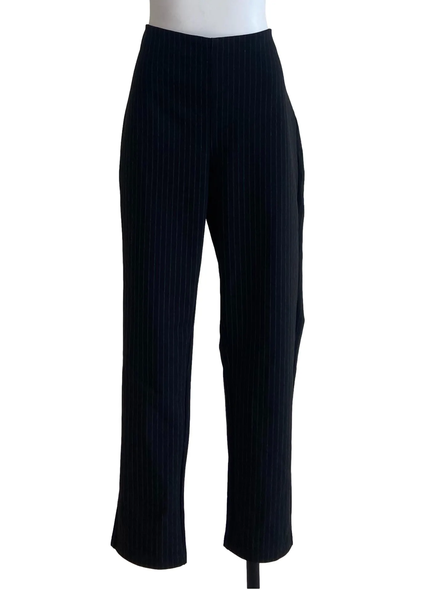 Black Pencil Stripe Trouser Pants