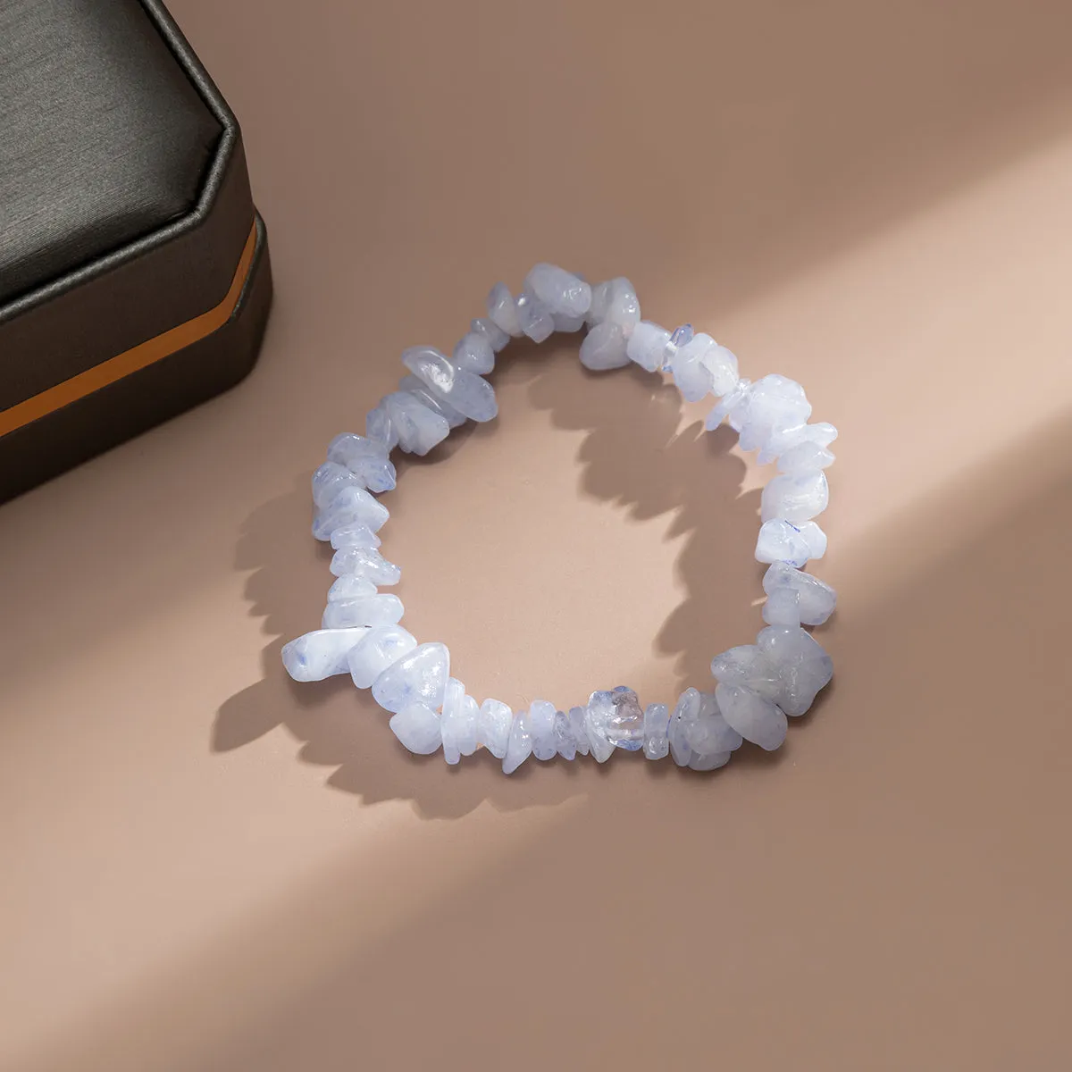 Blue Quartz Beaded Stretch Bracelet