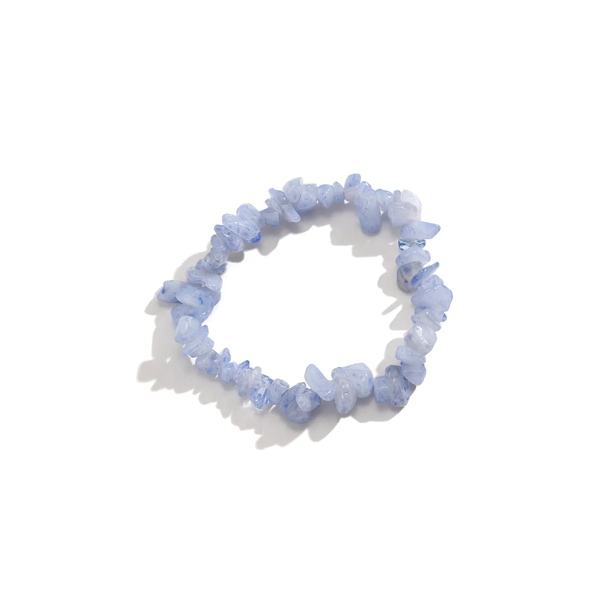 Blue Quartz Beaded Stretch Bracelet