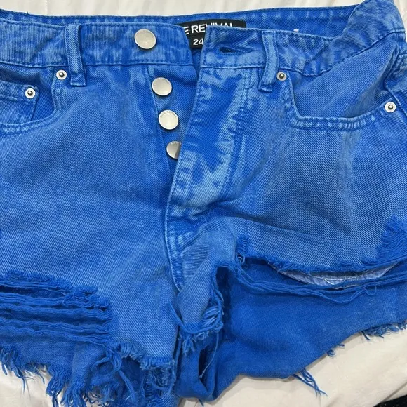 Blue Revival Denim Jean Shorts 24