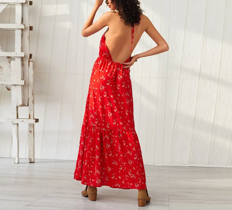 Bohemian Printed Chiffon Dress