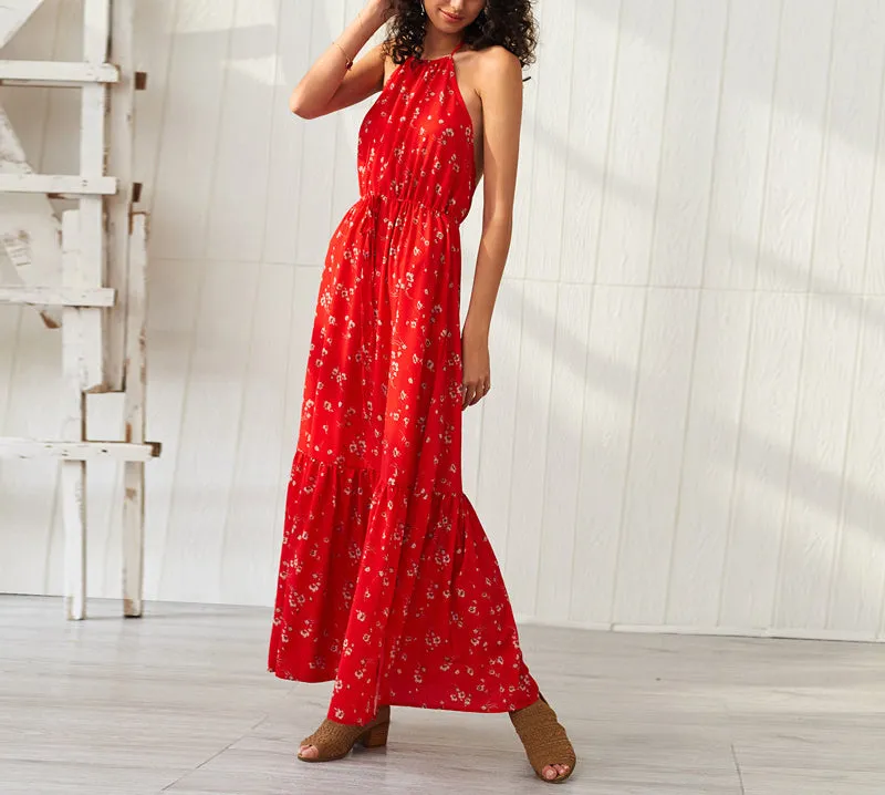 Bohemian Printed Chiffon Dress