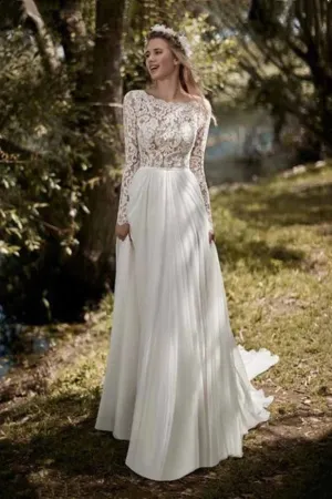 Boho Lace Long-Sleeves Wedding-Dress 2019 Robe de mariee
