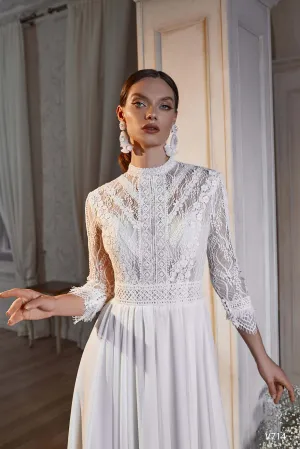 Boho wedding dress with sleeves | Wedding wear clothes | KatrinFAVOR