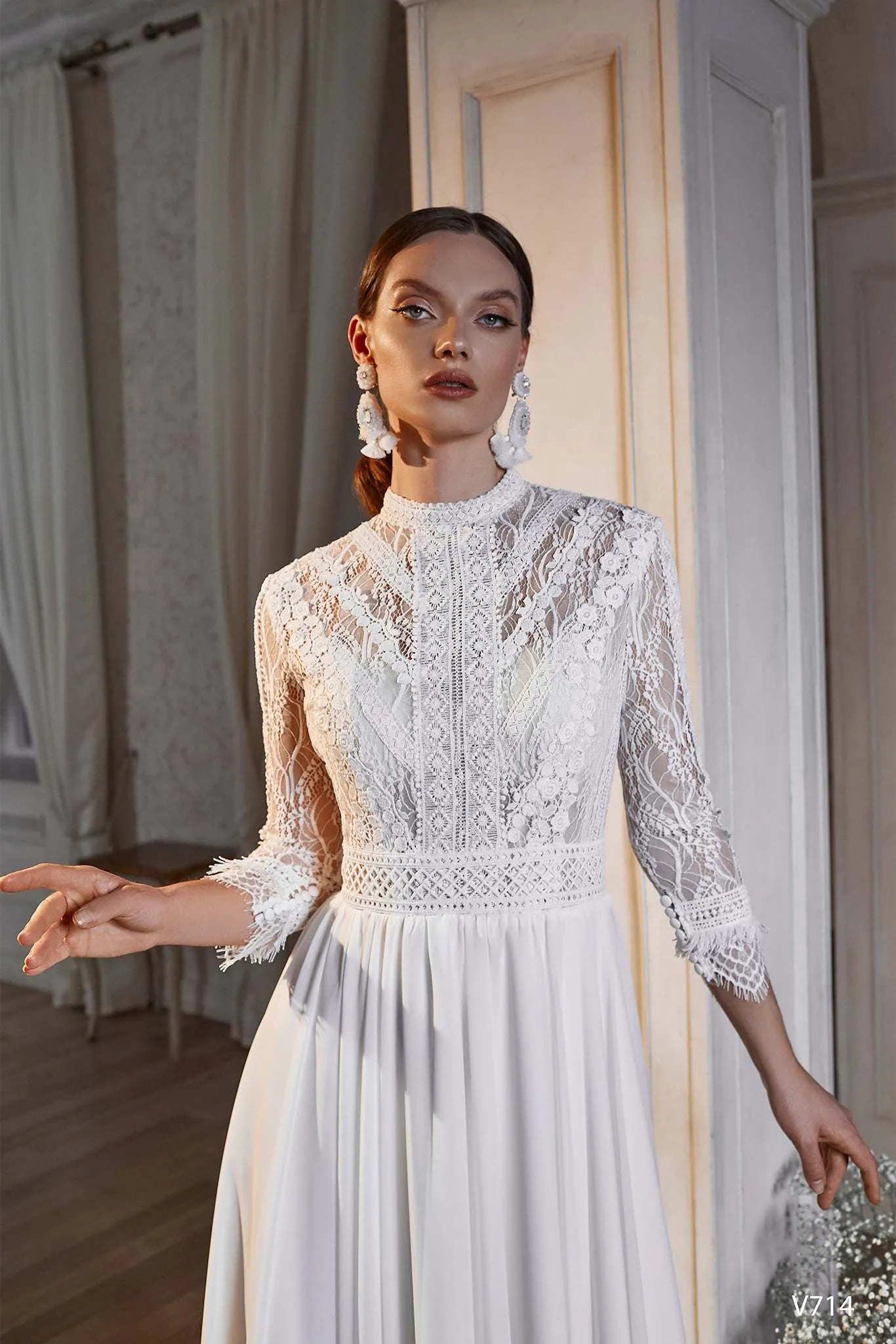 Boho wedding dress with sleeves | Wedding wear clothes | KatrinFAVOR