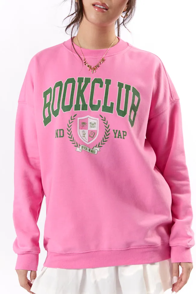 Book Club Pink Graphic Sweatshirt