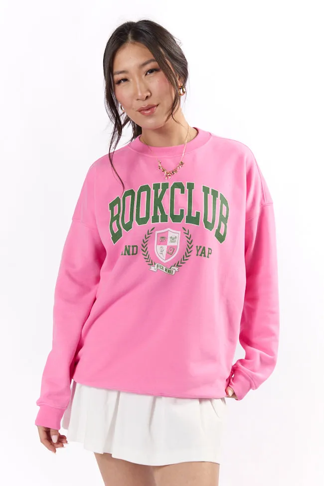 Book Club Pink Graphic Sweatshirt