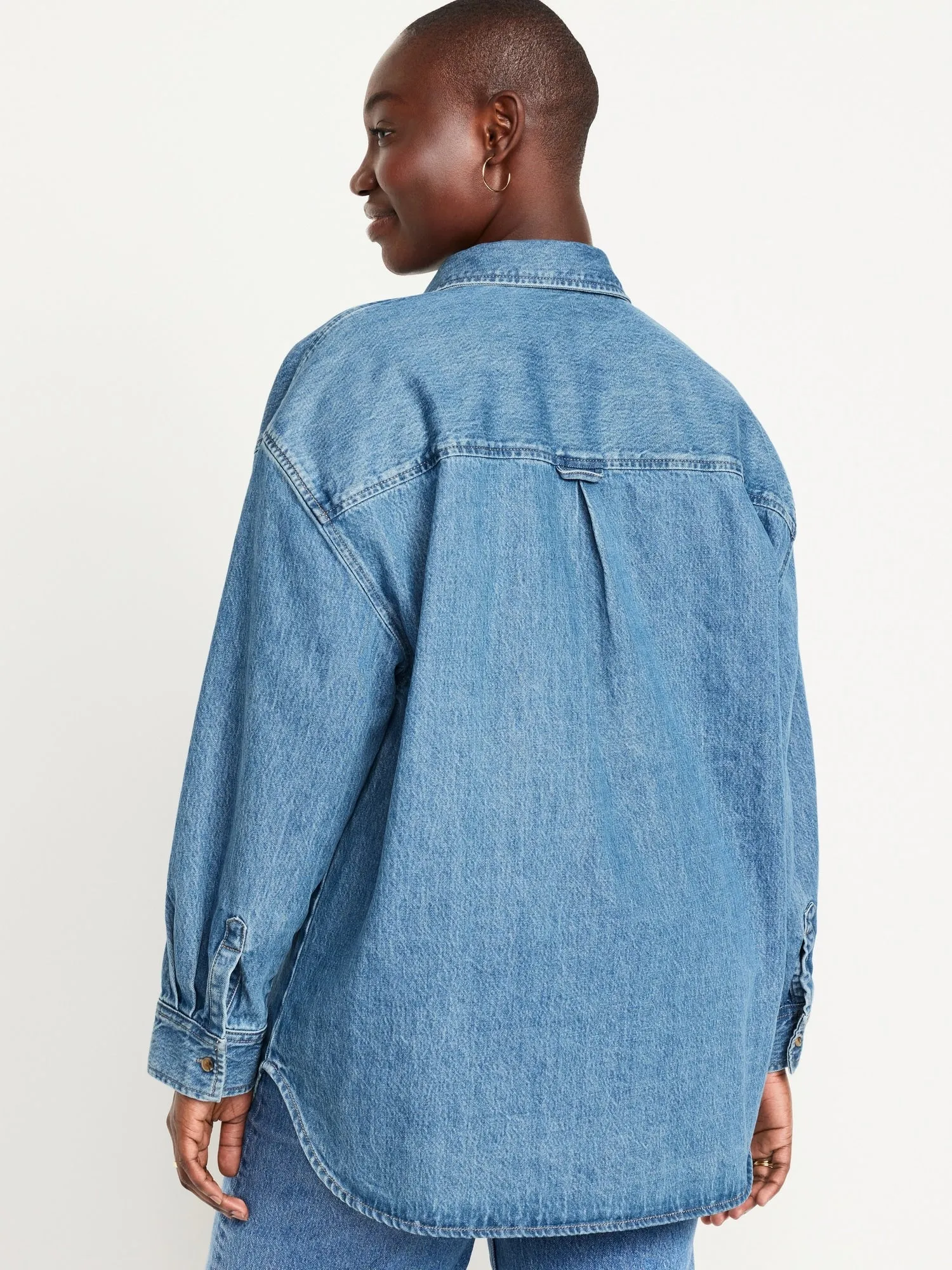 Boyfriend Button-Down Jean Tunic