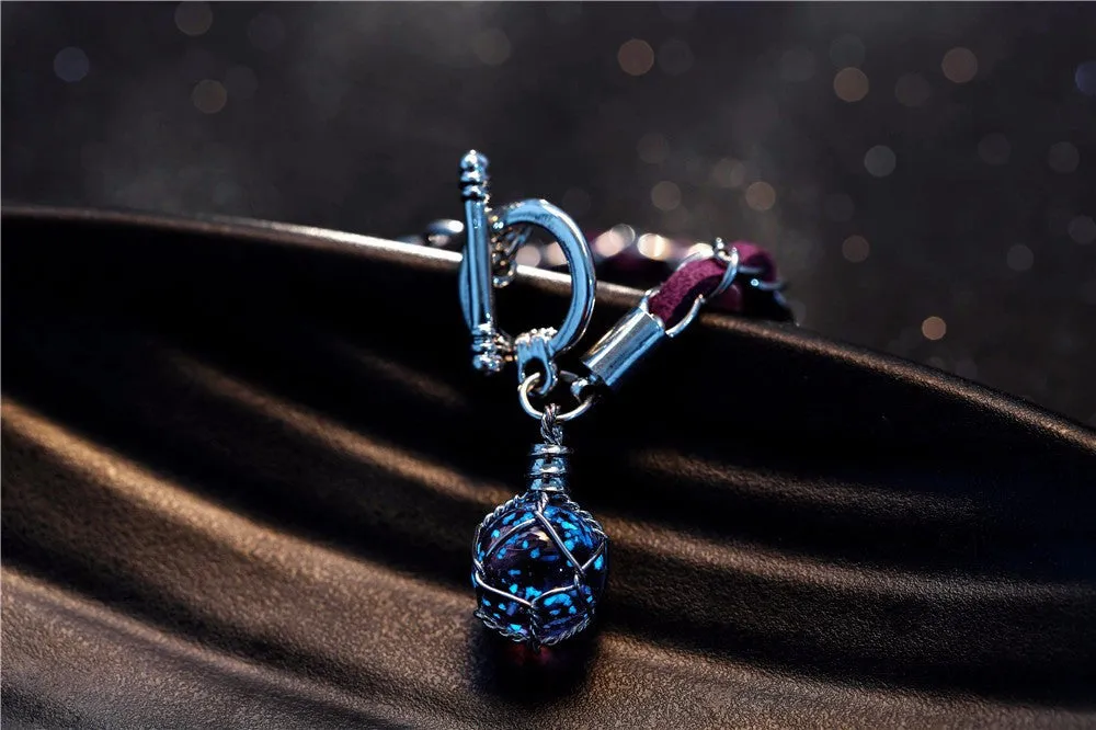 Braided Luminous Charm Pendant Bracelet