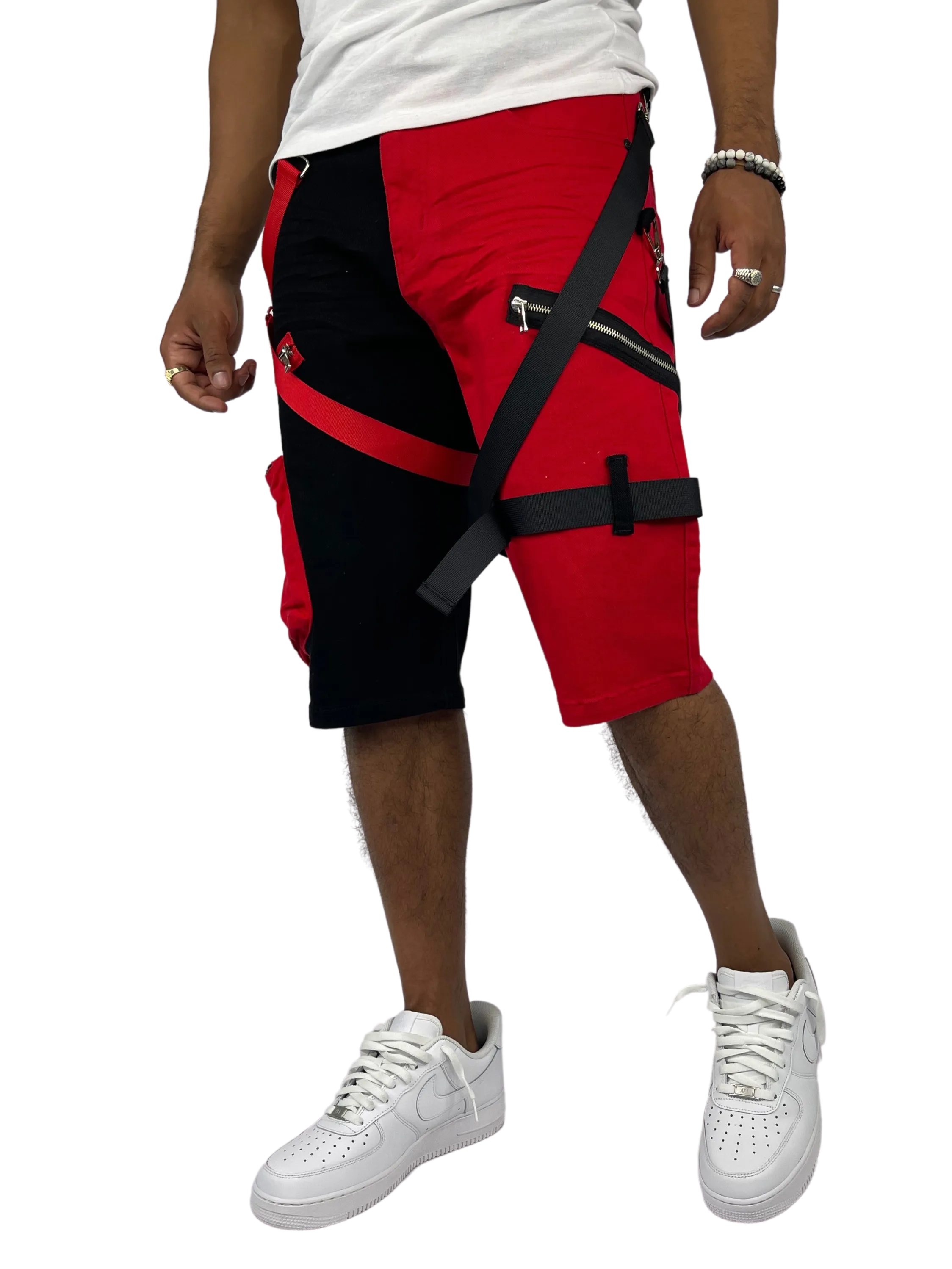 BT-BTS222275-2-Tone Strap Cargo Shorts