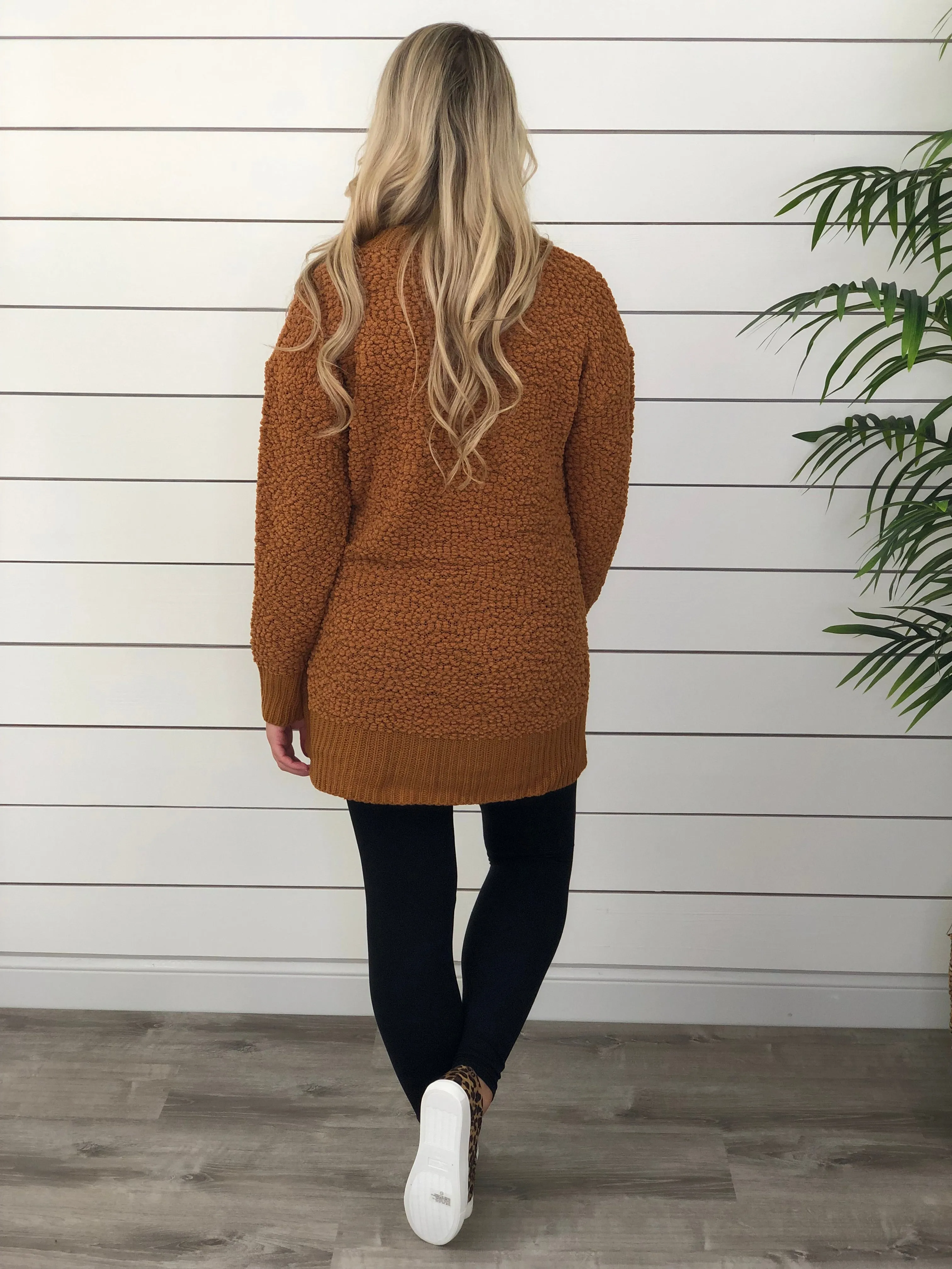 Camel Popcorn Tunic Sweater