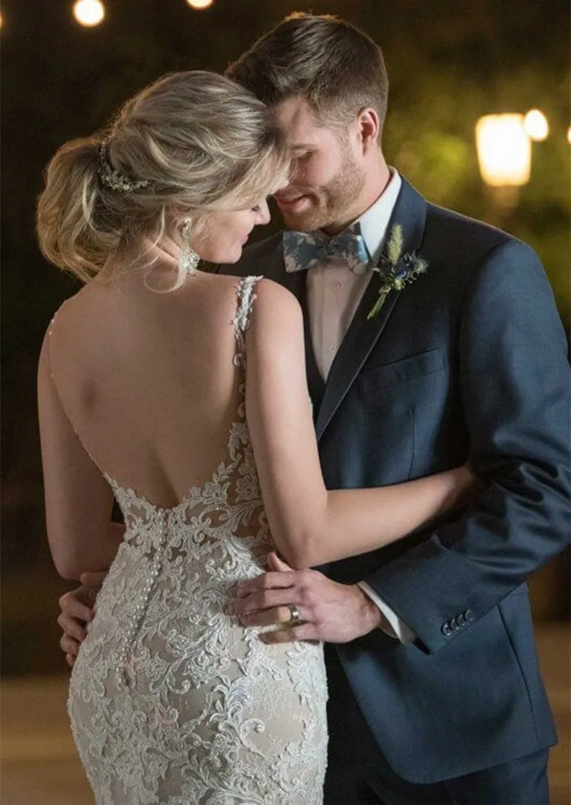 Candice Clark Lace Appliques Bridal Mermaid Wedding Gown