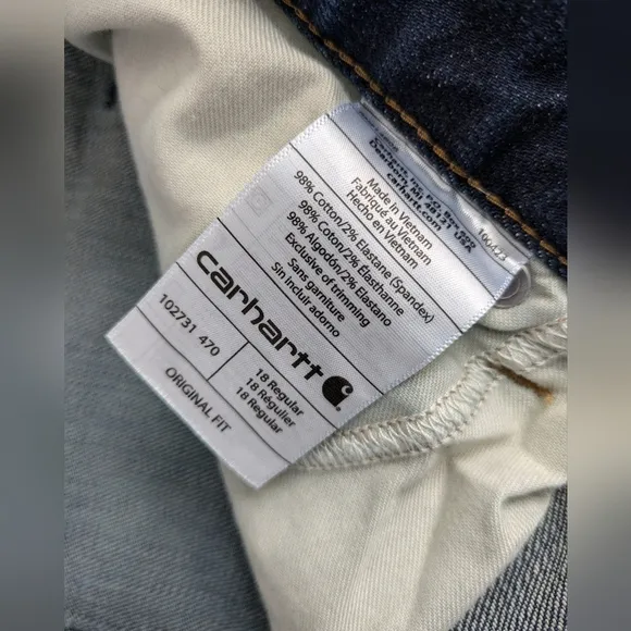Carhartt Women's Original Fit Straight Leg Blaine Jeans 18 Regular