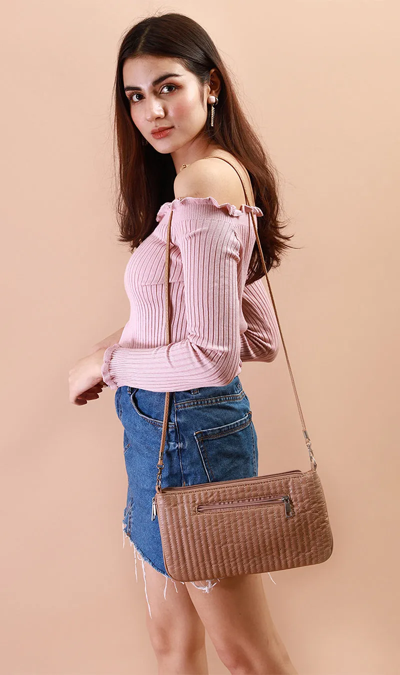 CARRIE Lettuce Ruffle Off-Shoulder Top (Blush)