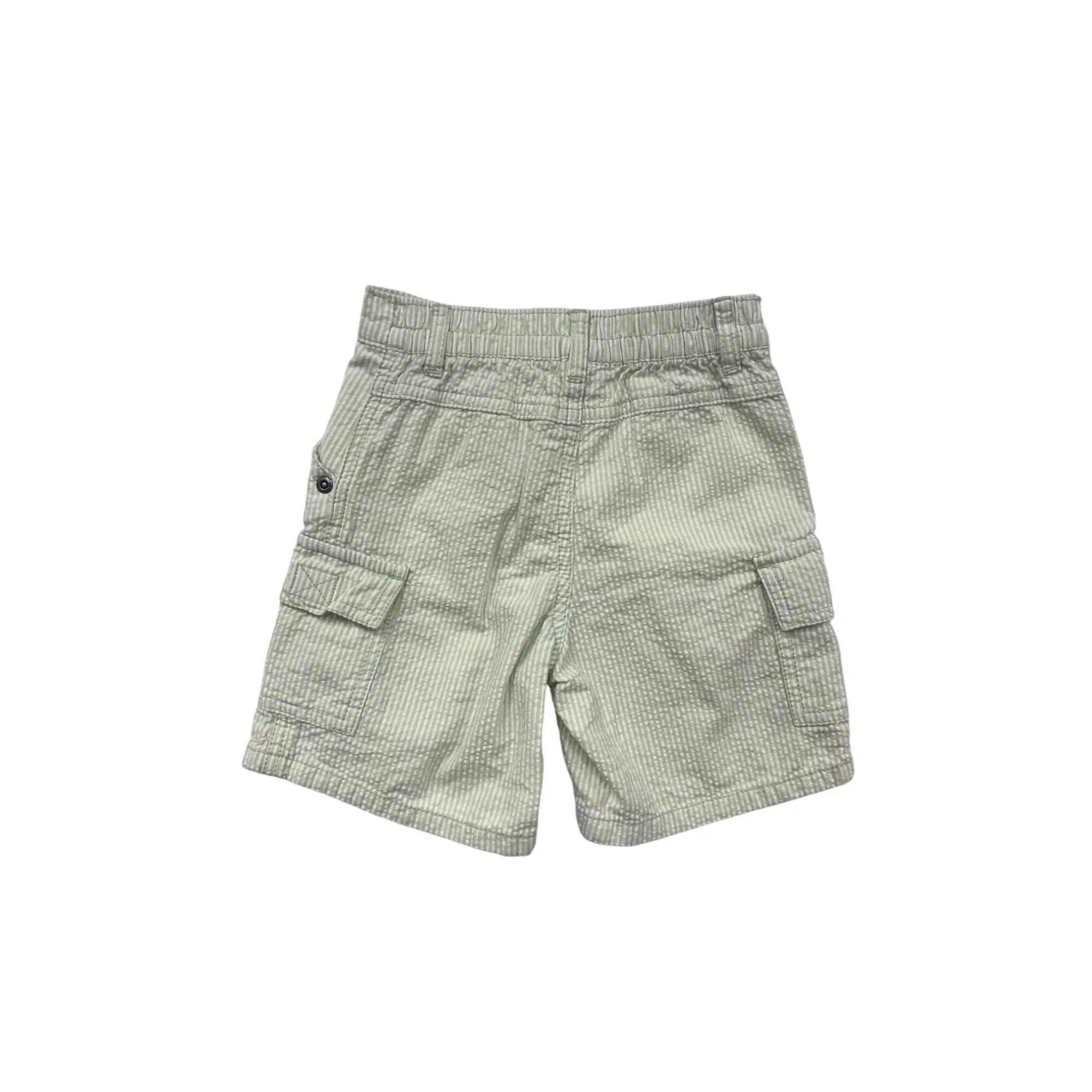 Carters Boys Green & White Striped Cargo Shorts 12M #6676