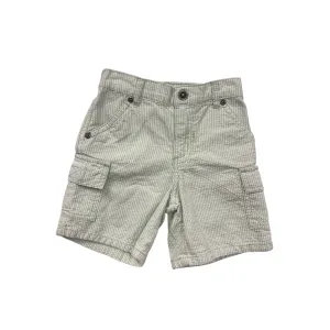Carters Boys Green & White Striped Cargo Shorts 12M #6676