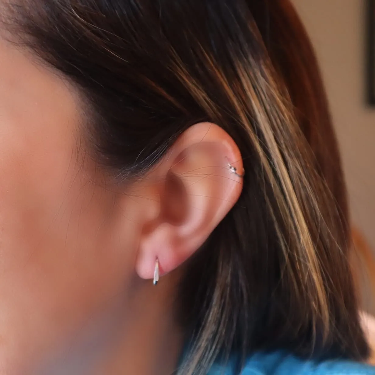 Cartilage Hoop Earring Flat - SINGLE Choose Your Diameter, Gauge, Metal