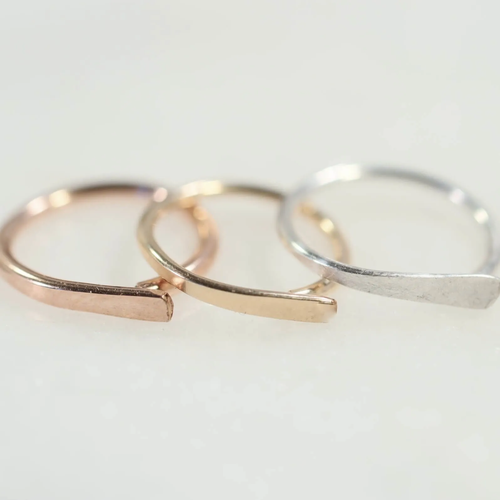 Cartilage Hoop Earring Flat - SINGLE Choose Your Diameter, Gauge, Metal