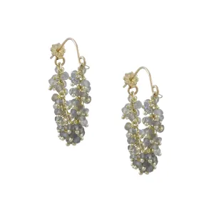 CATHERINE WEITZMAN - Fringe Hoop Earrings in Labradorite