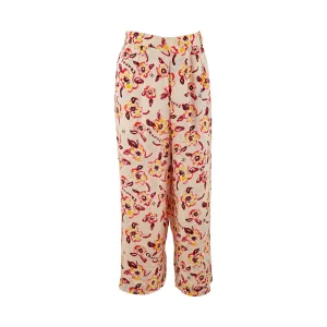 Chanel White Floral Logo Print Logo Pants