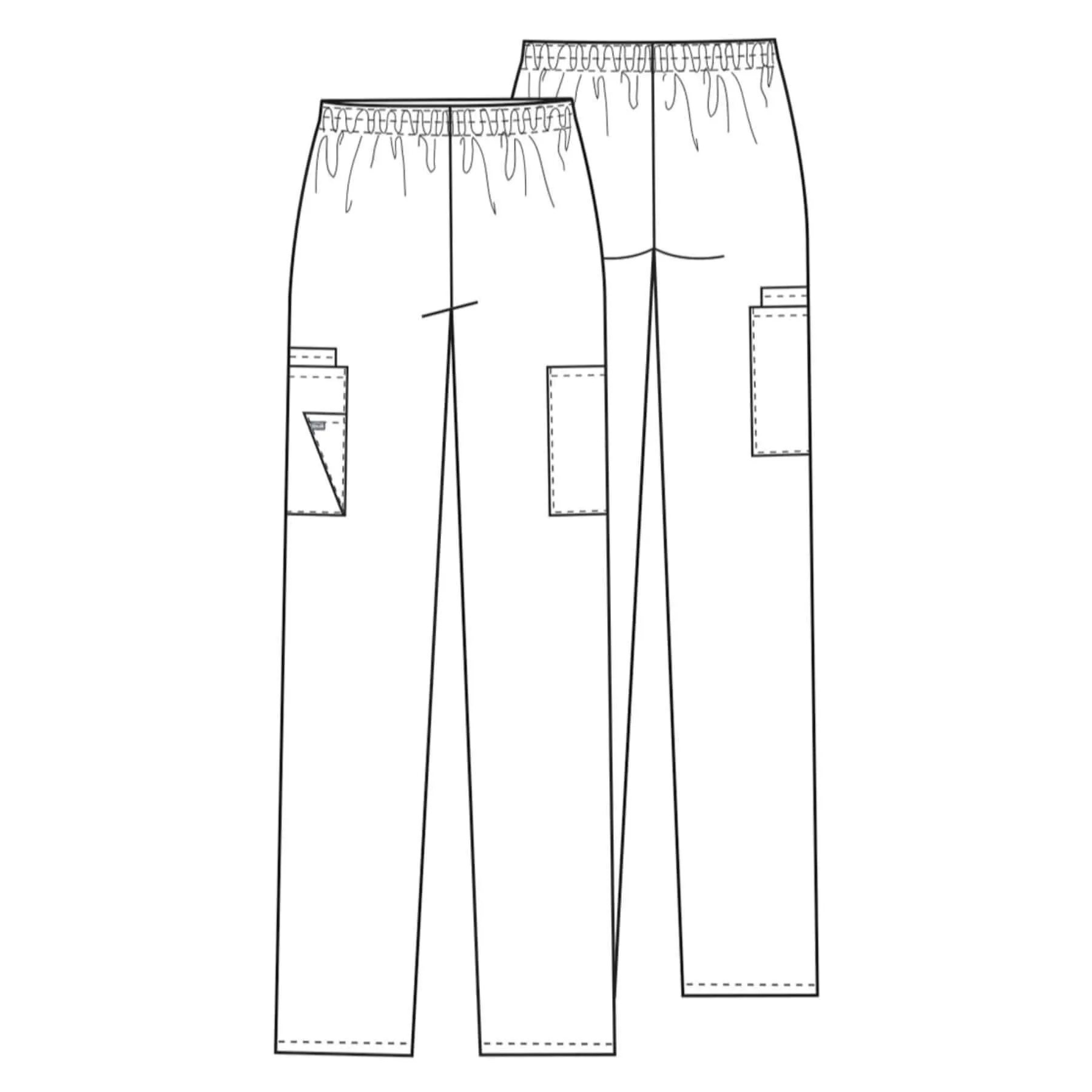 Cherokee Workwear 4200 Scrubs Pants Womens Natural Rise Tapered Pull-On Cargo Wine
