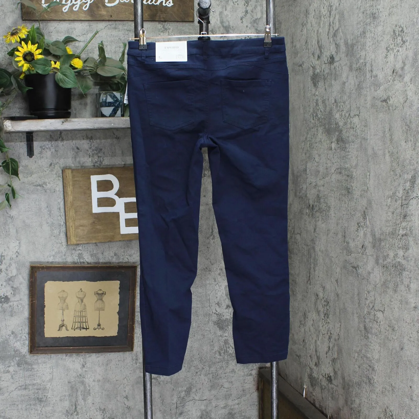 Christopher & Banks Womens Tapered Straight Fit Mid Rise Pants 5597