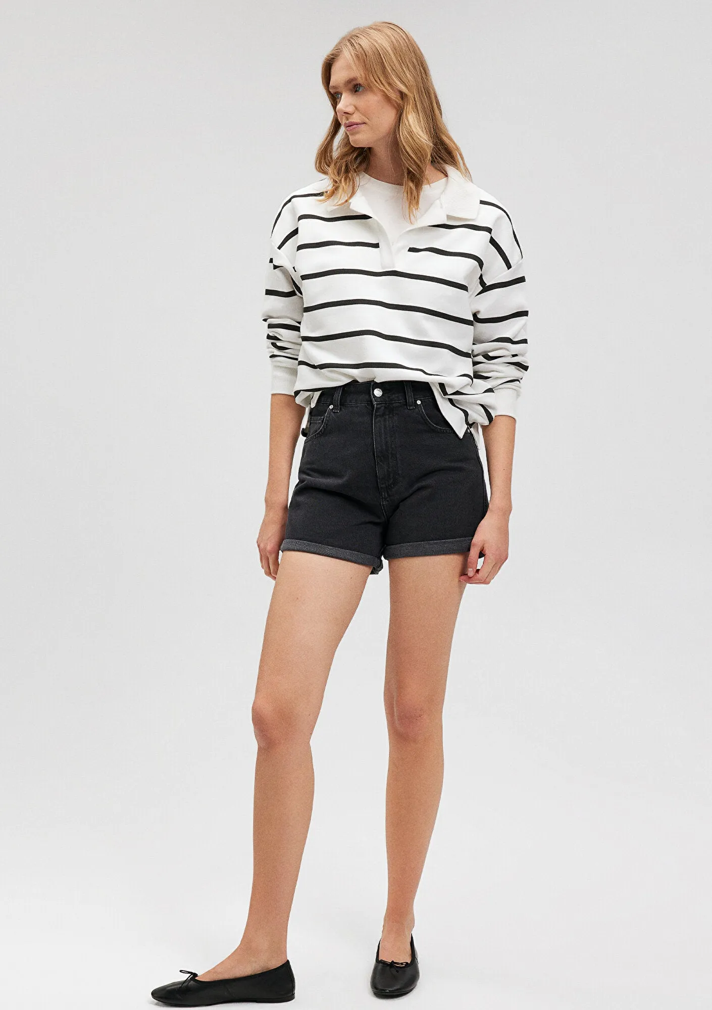 Clara Deep Smoke Denim Jean Shorts